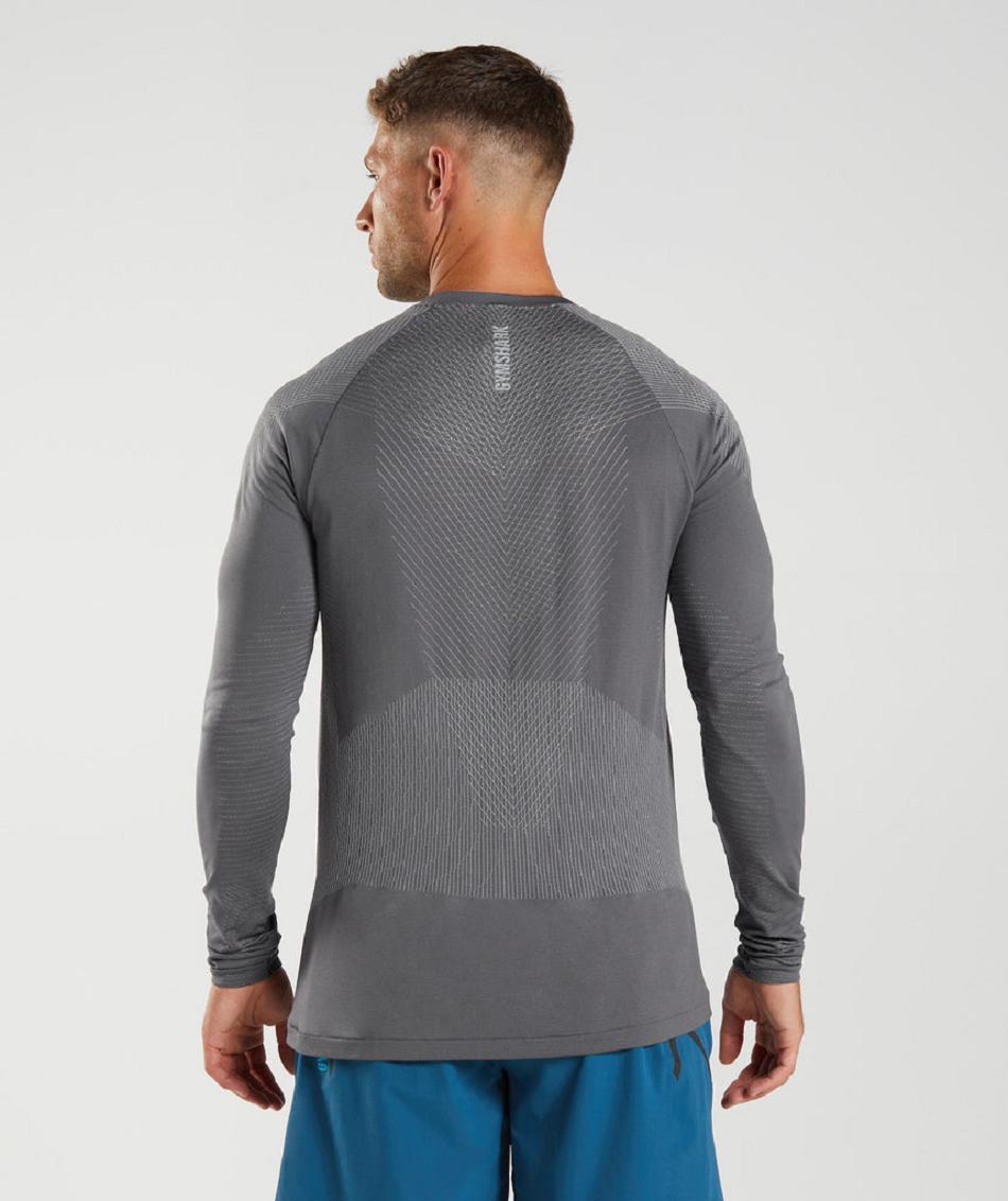 Long Sleeve Gymshark Apex Seamless Hombre Gris Gris | CO 3500RVD